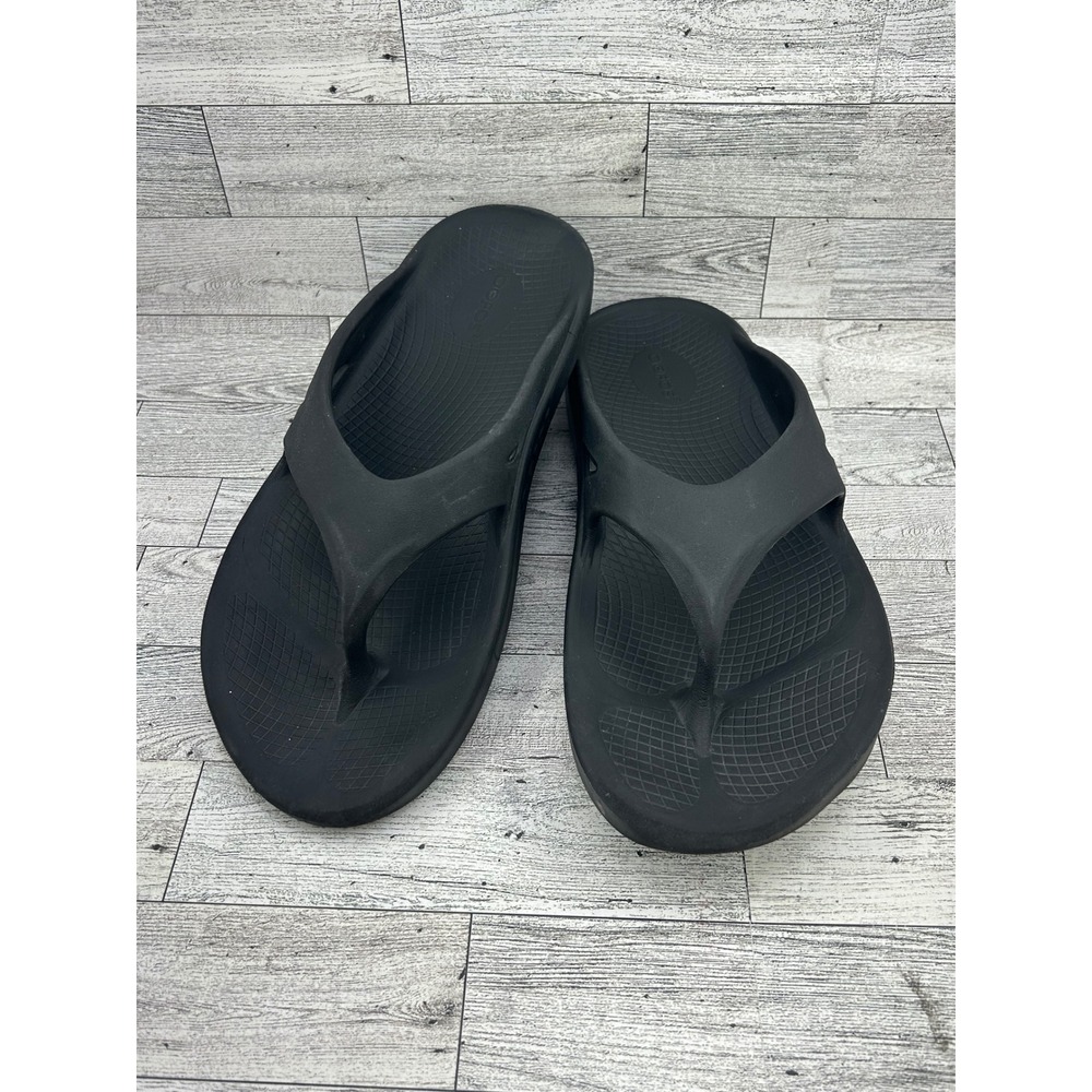 OOFOS Black Unisex OOahh Sport Slide Sandals Flip Flops Comfort Sz M10 W12 EU43